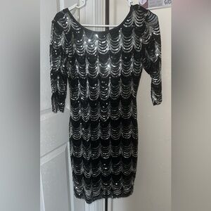 Crystal Doll black sequin dress